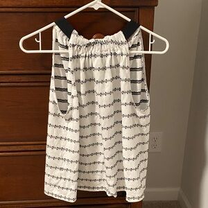 LOFT Monochrome Patterned Top NWOT